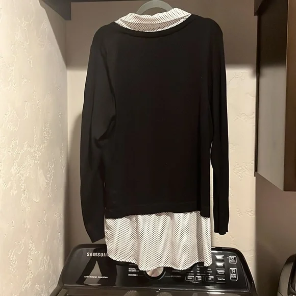 Adrianna Papell Black and White Layered Blouse - Picture 3 of 3